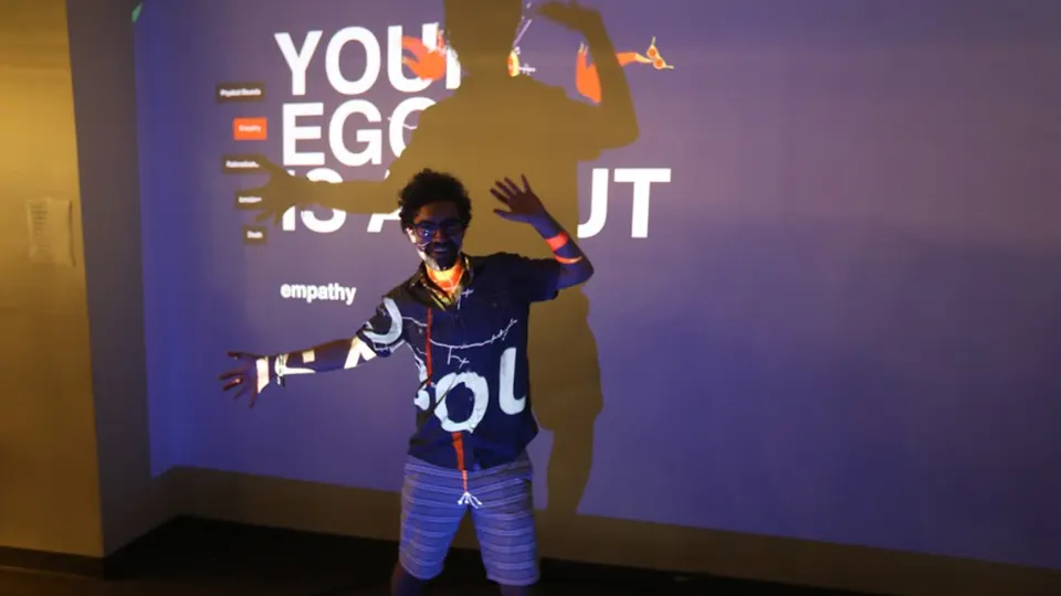 Ego — performer wearing a motion capture suit